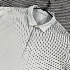 Puma Golf Polo Shirt Mens Large Gray Short Sleeve Geometric Performance Casual