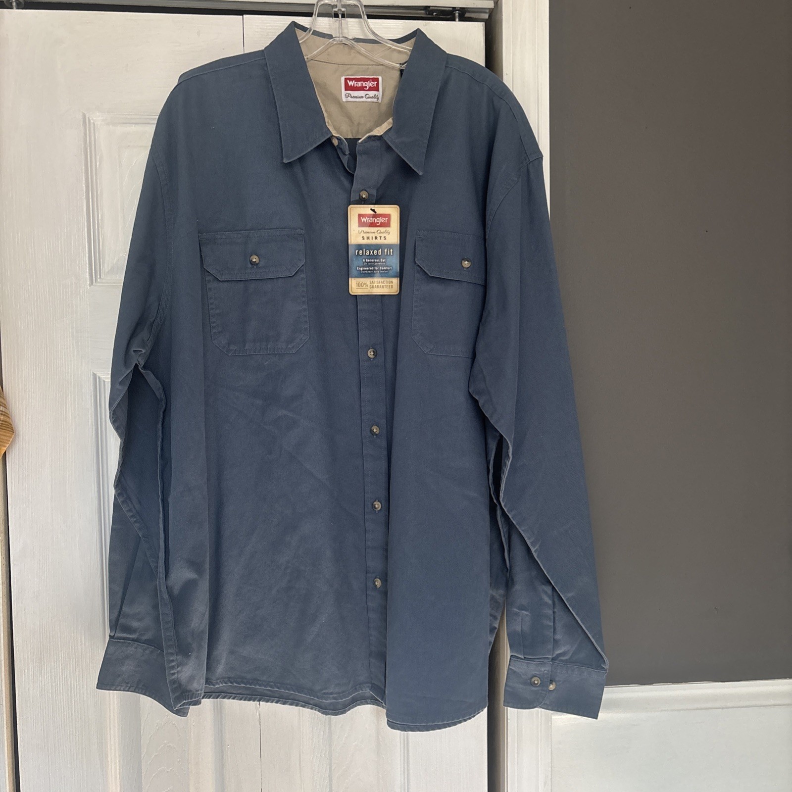 Wrangler Men's Gray Epic Soft Flex Woven Long Sleeve Button Shirts: 2X New thumbnail 2