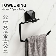 Modern Black Towel Ring for Bathroom Wall Mounted Hand Towel Holder Towel Hanger