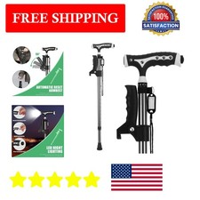 Durable Adjustable Walking Cane with Rubber Base - Lightweight, Foldable Design