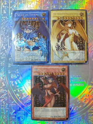 3 Karten Yu Gi Oh Full Art Ägyptische Götter Osiris Slifer Obelisk Râ Öl Holo