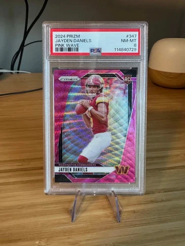 2024 Panini Prizm - Jayden Daniels #347 Pink Wave Prizm (RC) PSA 8