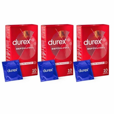 Durex Gefühlvoll Kondome Extra Moist, 56mm, 3x10Stk (30 Stück)