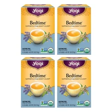 Yogi Tea Bedtime Tea - 16 Tea Bags per Pack (4 Packs) - Chamomile & Passionfl...