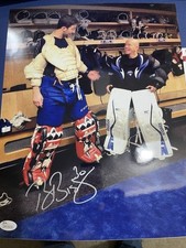 Tampa LIGHTNING Ben BISHOP SIGNED 11X14 w/ Darren PANG WP JSA COA TRADING PLACES