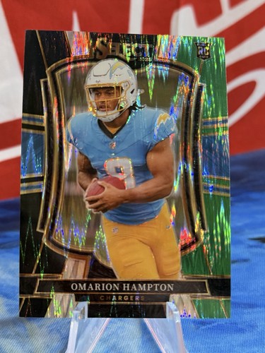 2025 Panini Select - Premier Level Omarion Hampton #102 Black & Green Shock...