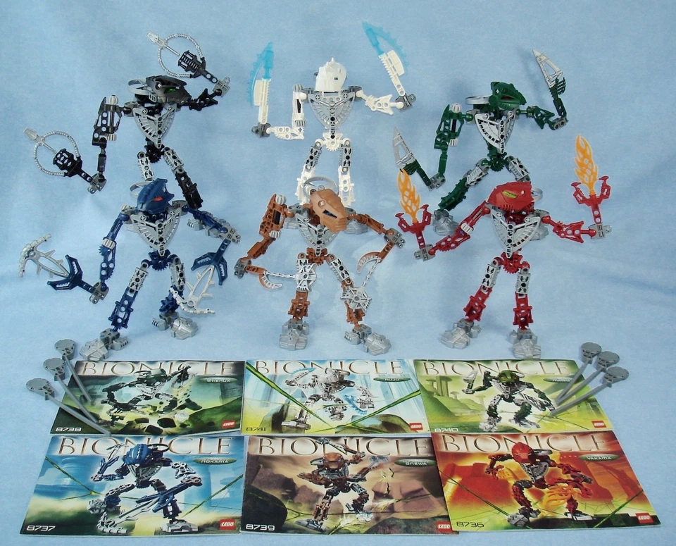2005 Lego Bionicle HORDIKA (8736- 8741) Metru Nui Toa - Complete in Canisters - Image 2 of 4