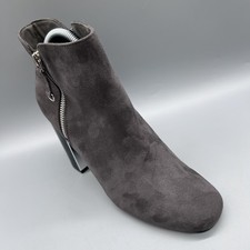 New Look Ankle Boots Grey Zips Block Heels Womens Uk 7