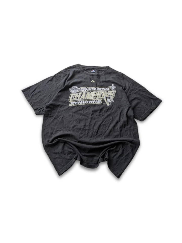 Majestic Eishockey T-Shirt Vintage NHL Penguins Pittsburgh Champions Schwarz XL - Bild 2 von 4