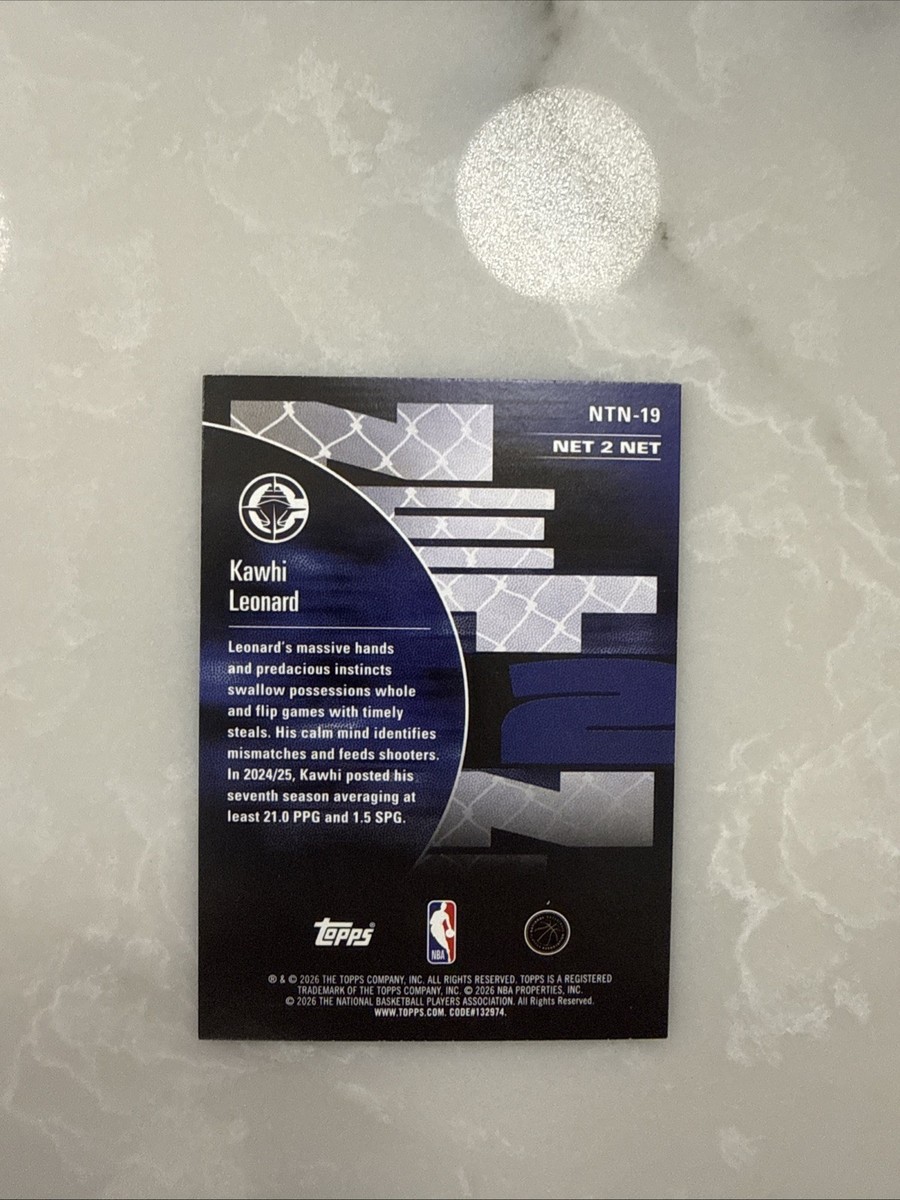 Kawhi Leonard 2025-26 Topps NBA Hoops #NTN-19 Net 2 Net Insert