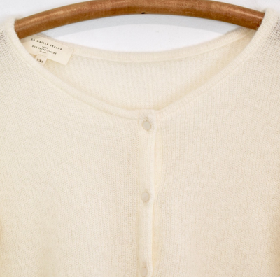 SEZANE Gaspard Cardigan Sweater XXS-XS Ecru/Ivory Soft Mohair