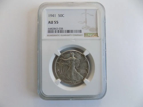 1941 WALKING LIBERTY HALF DOLLAR  NGC GRADED AU 55