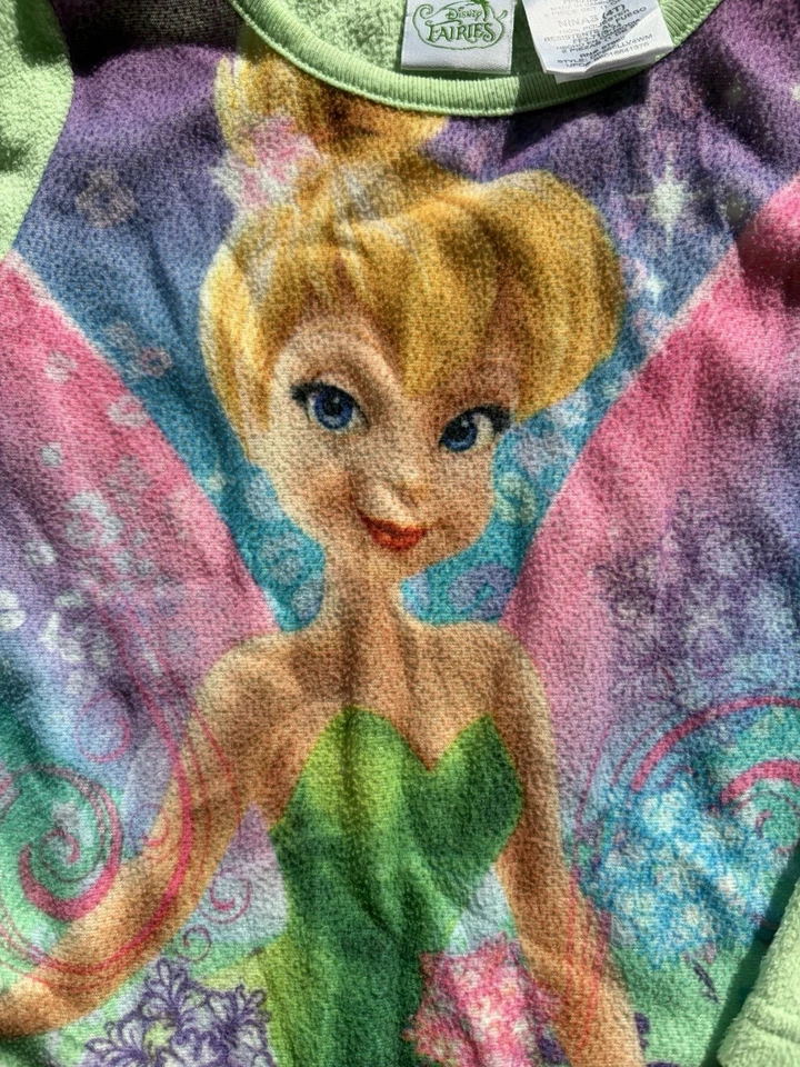 90s Y2K Tinkerbell Disney Green And Purple Pajama Set - Image 4 of 4
