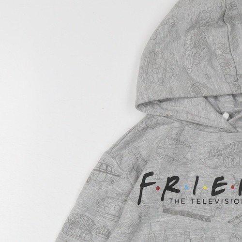 M&Co Girls Grey 'Friends' Hoodie 10 Years Casual Graphic Print - Picture 10 of 12