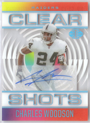 CHARLES WOODSON 2021 Panini Illusions AUTO CLEAR SHOTS 24/25 Raiders #CS-13