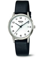 Boccia Titanium 3310-01 Damenuhr Lederarmband Schwarz