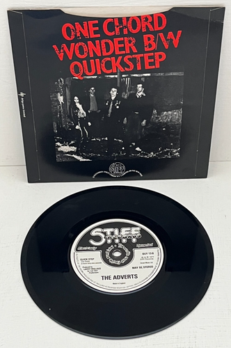 THE ADVERTS One Chord Wonders Stiff 1979 Solid Centre Repress 7" w/card pic. sl. - Picture 4 of 4