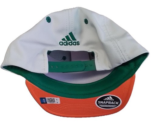 Rare Adidas Miami Hurricanes Snapback Cap / Hat with Gray / Green Flat Brim NWT - Picture 3 of 4