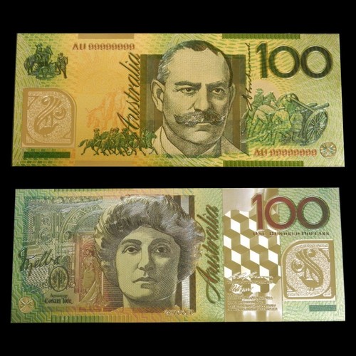 Australia 100 Dollars Gold Australian Banknote Plated With Pure 24K Gold - Imagen 7 de 7