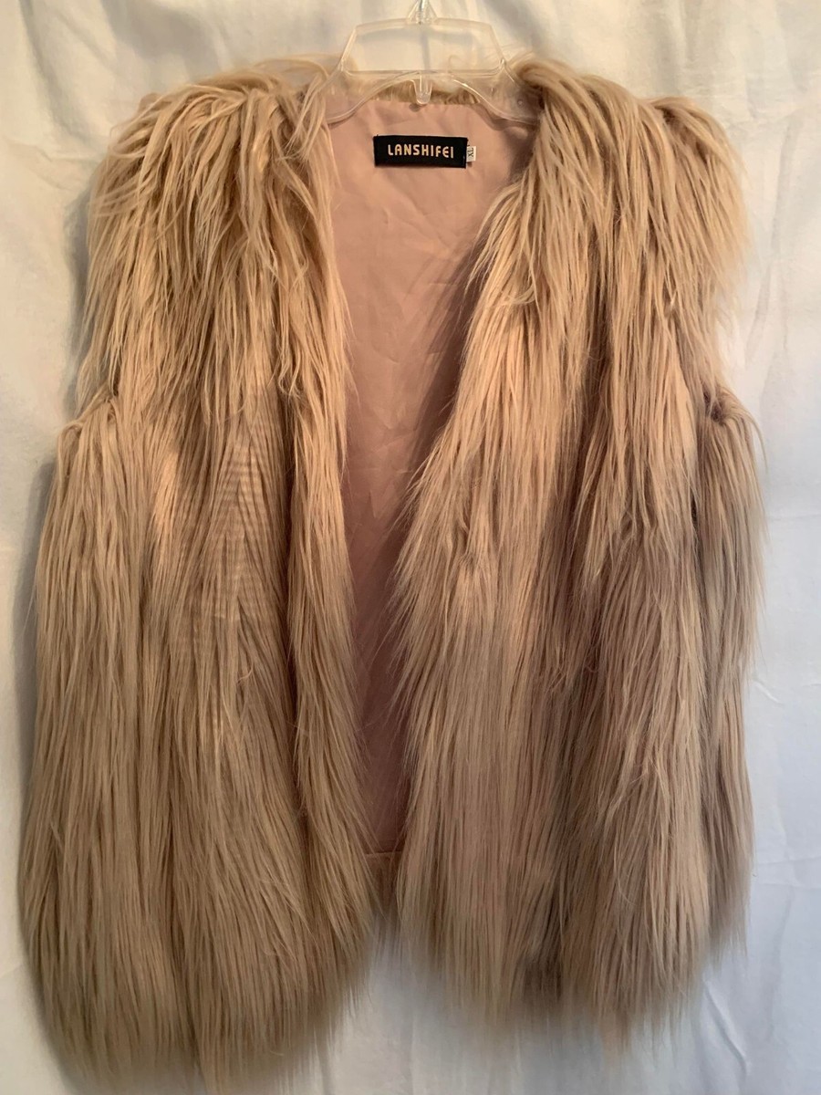 EUC Lanshifei Faux Fur Vest Size XL