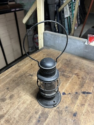 Antique Rare Unknown Railroad RR Oil Lantern Conductor Skaters Bell Bottom Parts