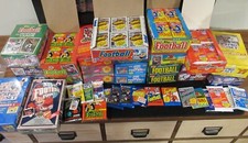 HUGE Lot of 150 Unopened Old Vintage Football Cards in Wax Cello Packs