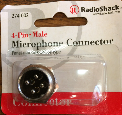 Microphone Mic Jack 4 Pin Male Panel Chassis Mount Connector *AT12