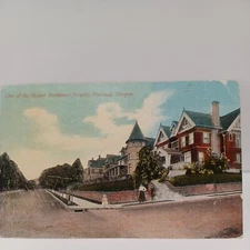 Postcard Residence Section of King Street Portland OR Oregon 1910 Franklin STAMP
