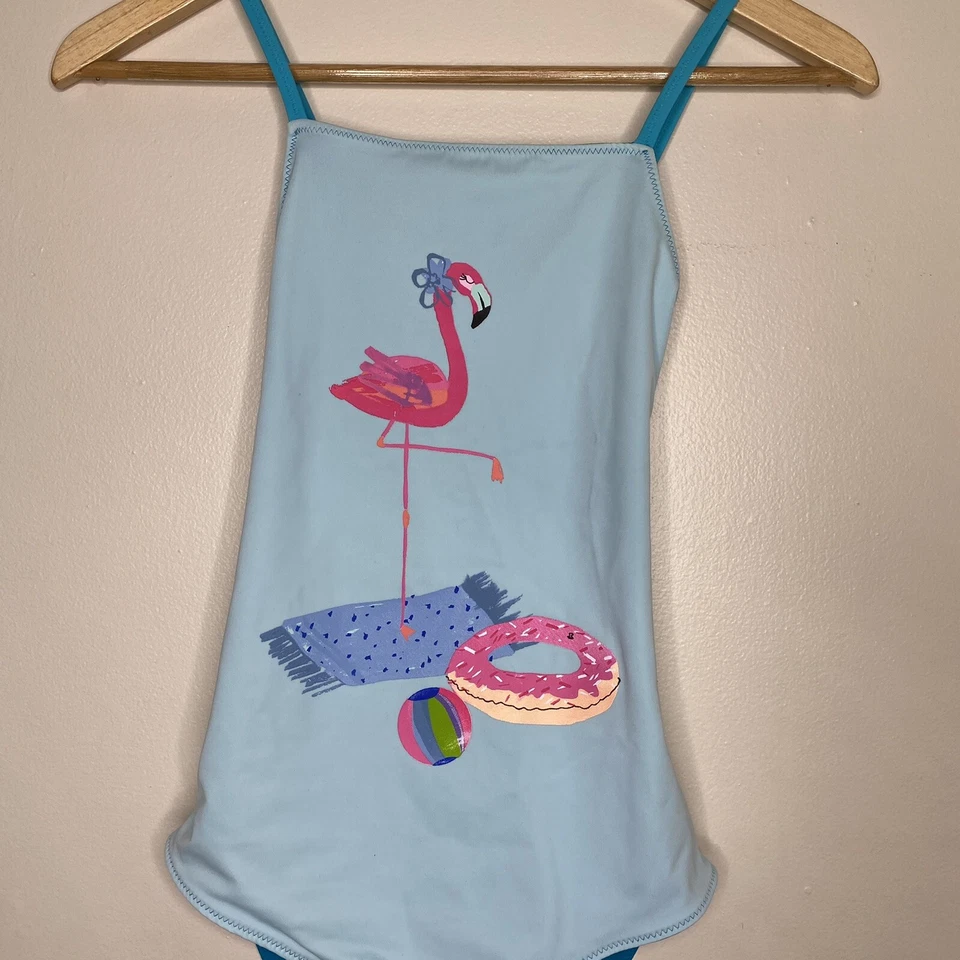 Lands End Girls 14 XL Bathing Suit Swimwear One Piece Reversible Flamingo - Image 4 of 4