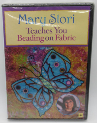 MARY STORI: TEACHES YOU BEADING ON FABRIC INSTRUCTIONAL DVD, TIPS HINTS & MORE