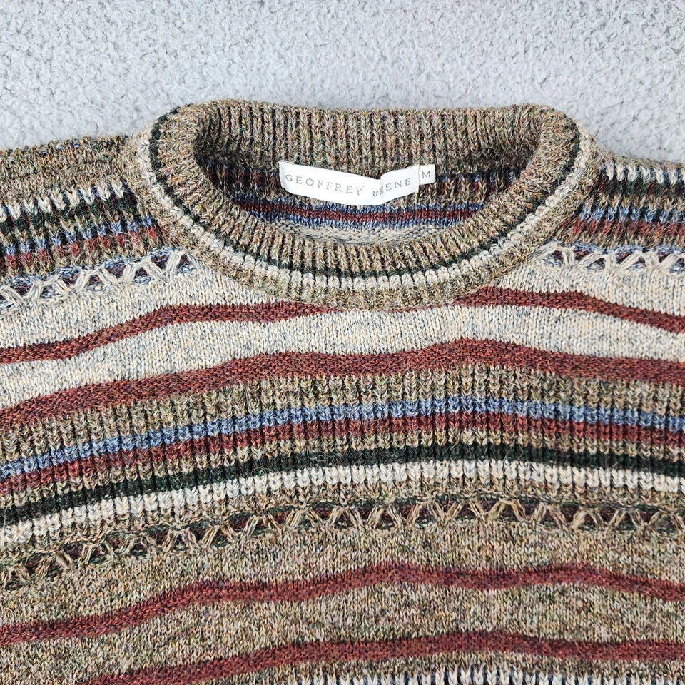 Suéter De Colección 3D Para Hombres M L Pescador Tejido Grueso Lana Alpaca Biggie Geométrico Foto 2 de 4