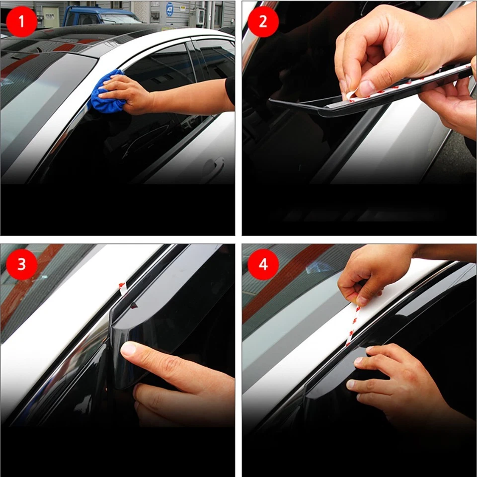 Unbreakable Window Sun Visor Rain Vent 4p(Fits:2010 2014 Renault Fluence : SM3) - Image 3 of 4