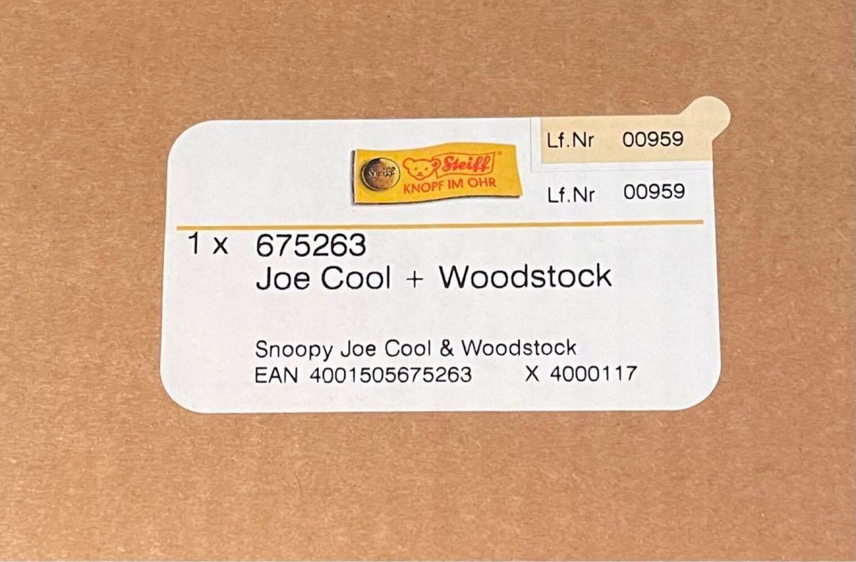 スヌーピー Joe Cool &Woodstock シュタイフ社製限定品 スヌーピー Joe Cool &Woodstock シュタイフ社製限定品（OUTDOOR