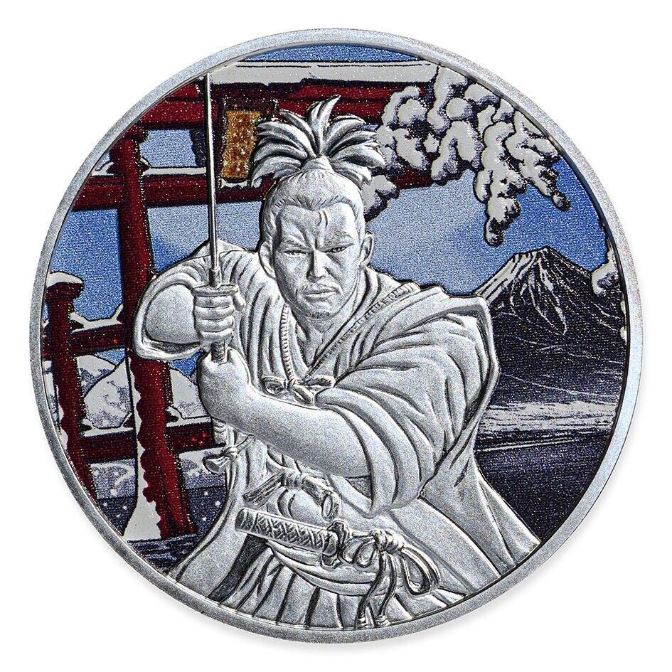2022 Fiji samurai COLORIZED 1 oz .999 silver coin in capsule | eBay