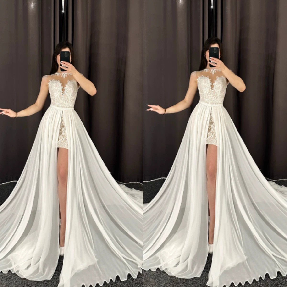 Champagne Chiffon Wedding Dresses for sale | eBay