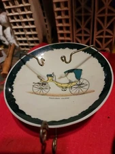 Vintage Glass Ashtray With Metal Stand