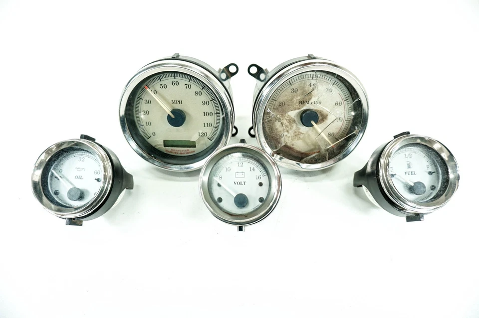 05 Harley Road Glide Touring Tacho Speedo DAMAGE Fuel Volt Oil Gauges 21K 1291 - image 3 of 4