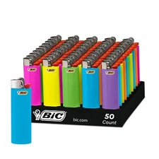 BIC Classic Lighters, Pocket Lighter Style, Fashion Assorted Colors, 50 Count