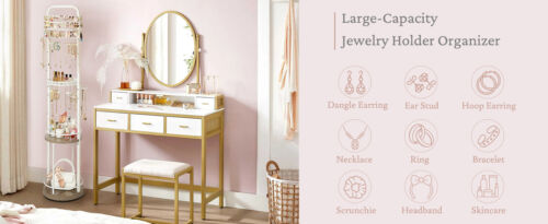 Rotating Jewelry Holder Organizer - Necklace Display Earring Storage Tower Stand - Picture 10 of 10