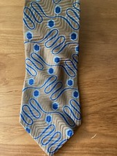 Men's Giorgio Armani Cravatte 100 silk made in Italy Gold and Blue Design tie