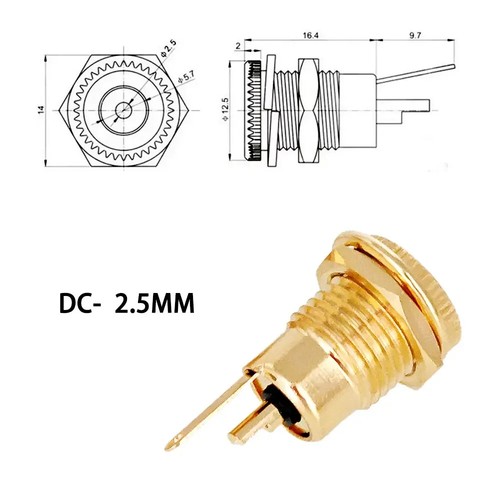 4 STCK. DC 5,5*2,5 mm Buchse Vergoldet 30 V 10 A Buchse Stecker Netzteil - Bild 8 von 8