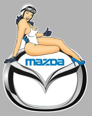 Mazda right pin up right vinyl sticker laminated