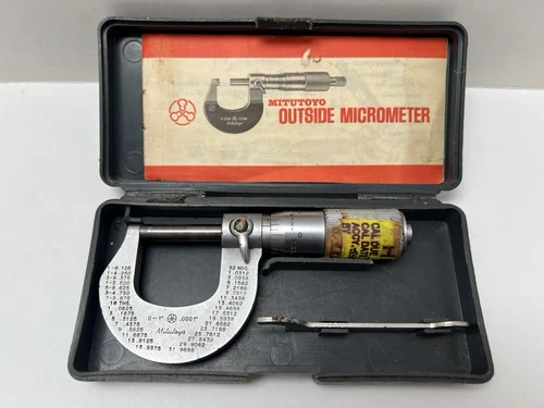 Mitutoyo 0-1" Outside Micrometer .0001 w/ Case Japan
