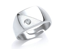Solid Sterling Silver Platinum Plated Gents Signet Ring With Stone Sizes T - Y Solid Sterling Silver Platinum Plated Gents Signet Ring With Stone Sizes T - Y