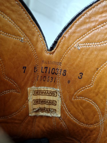 Vintage Bermans All Leather Women's Western/ Cowgirl Boots Size 7B - Picture 5 of 24