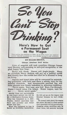 So You Can't Stop Drinking? 1944 Chicago Newspaper article, 1975 booklet reprint
