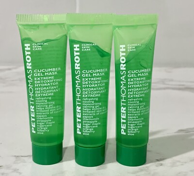 3X Peter Thomas Roth Cucumber Gel Mask 0.47 oz, 14 ml Travel Size (#m1.5)