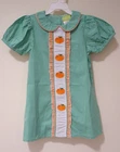 NWT Classic Whimsy Green Gingham Pumpkin Applique Dress Girl's Size 5