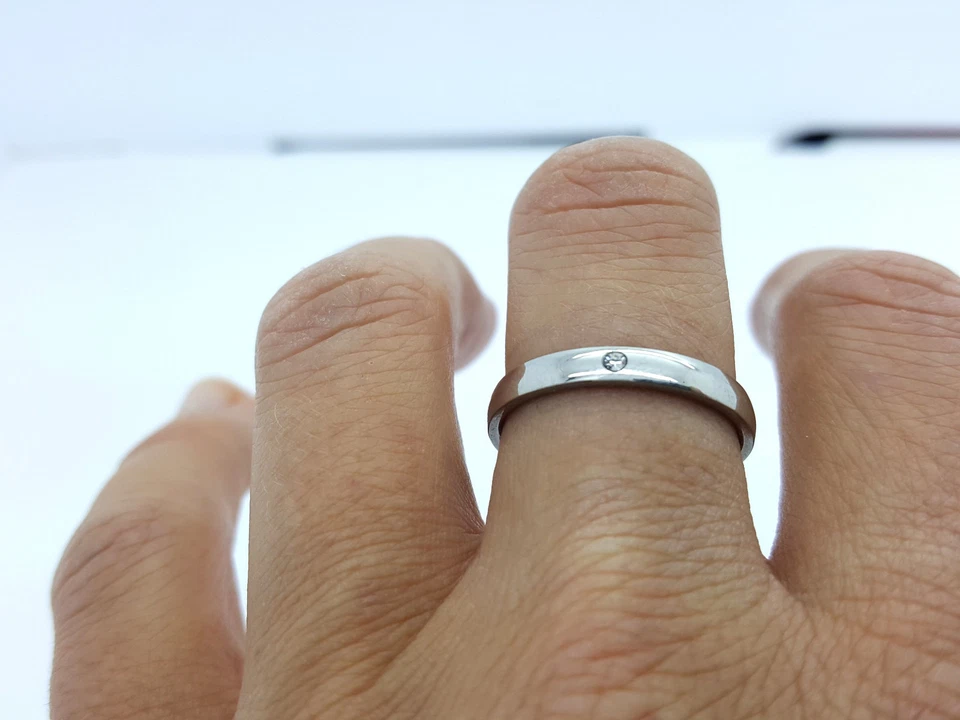 DONNA Anello Acciaio Inox 316L Color Argento Con Diamanti Finti - Immagine 3 di 4