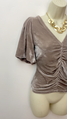 NWT Free people Cupcake Velvet Top Cashmere Puff Slv Shopbop